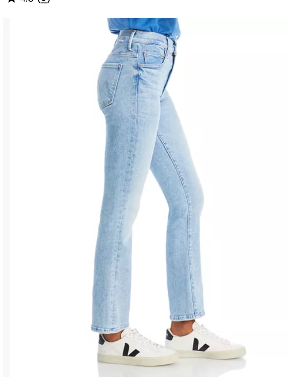 Mother The Insider Flood High Rise Ankle Straight Jeans in Tea Time